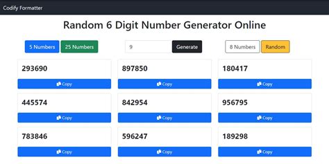 6digitoak|Random 6 Digit Number Generator.